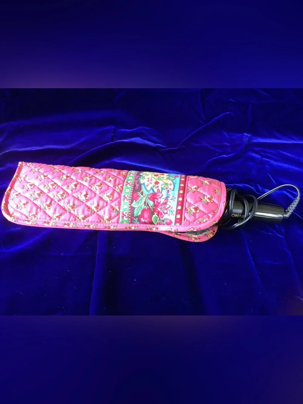 Vera Bradley Pink Quilted Floral Curling Iron Cover